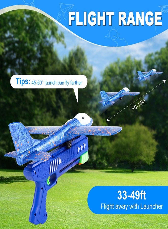 TAOTENDAR Airplane Launcher Toys,3 Pack 13.2'' LED Foam Glider Catapult Plane Toy for Boys,2 Flight Modes Outdoor Flying Toys Birthday Gifts for Boys Girls 3 4 5 6 7 8 9 10 11 12 Year Old - Image 2